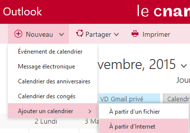 Ajouter un calendrier
