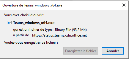 enregistrer le logiciel d'installation