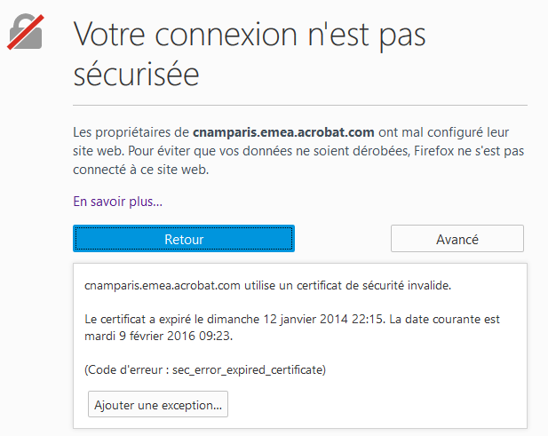 Certificat sous Firefox nouvelle image