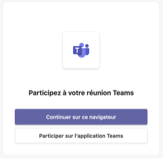 Teams choix navigateur ou application